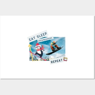 Eat Sleep Snowboarding Repeat Posters and Art